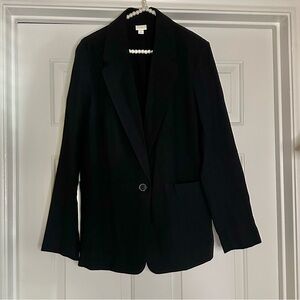 A New Day Solid Black Relaxed Fit Blazer